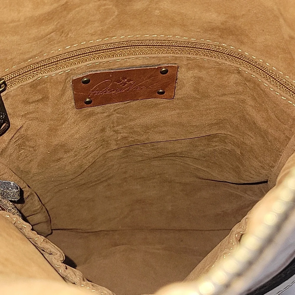 Patricia Nash Classic Tan Leather Fold-Top Backpack Tote Bag